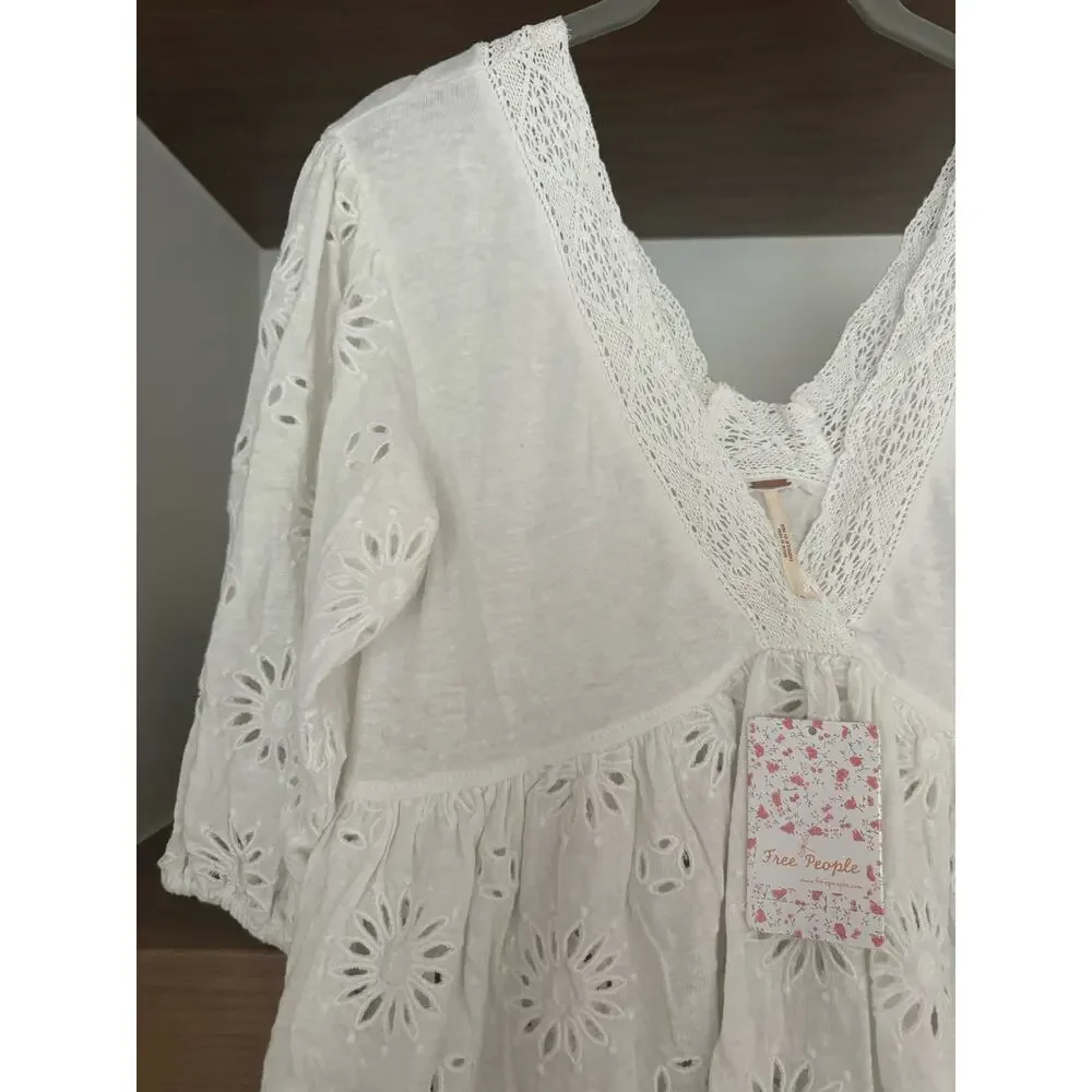 Free People Sweeter Side Top in White